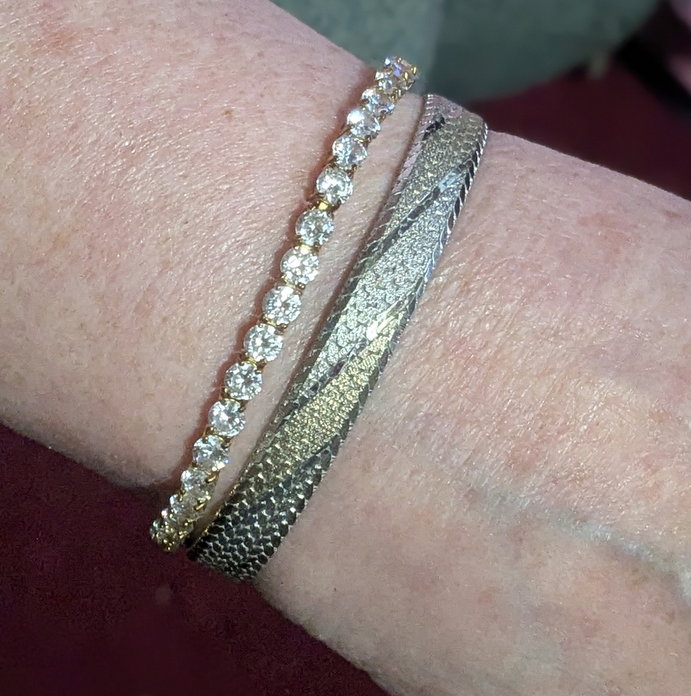 Sterling Silver Gold Vermeil Omega Bracelet Vintage